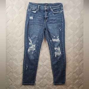 Judy Blue Distressed Boyfriend Fit Jeans Womens 31 Stretchy